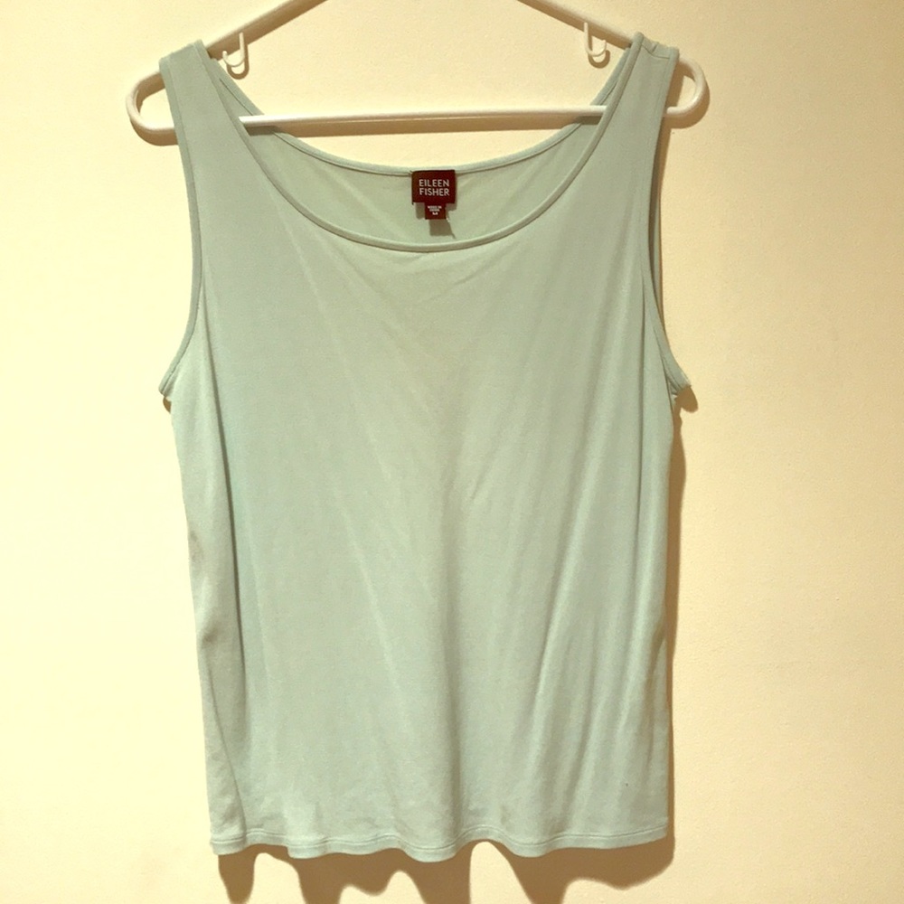 Eileen fisher light green tank Top shell  size M